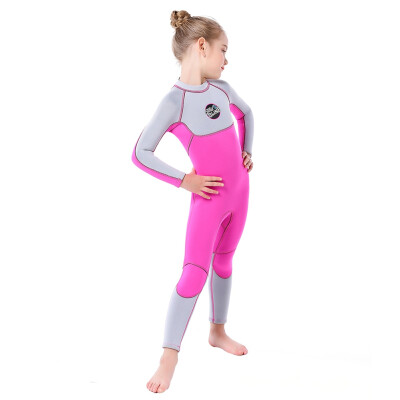 

Girl Swimsuit Children Long Sleeve One-Piece Sunshade Thermal 3mm Swimsuit Swimming Diving Snorkeling Surfing Suit