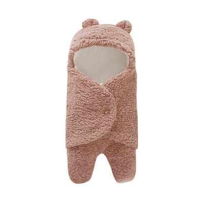 

Cute Cartoon Newborn Baby Short Plush Blanket Swaddle Wrap Soft Short Plush Blanket Photography Prop
