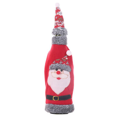 

1 Piece Christmas Wine Bottle Cover And Cap Set Festival Decoration Suit For Xmas Party