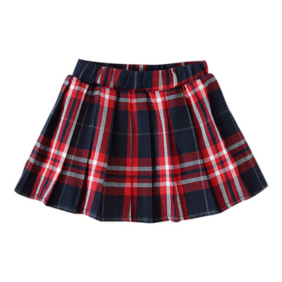 

New Autumn Baby Girl Clothes Plaid Skirt Elastic Waist Short Tutu Skirts Casual Pleated Skirt for Baby Girl School Skirts p
