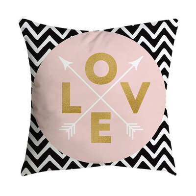 

〖Follure〗Pink small fresh printing square pillowcase home decoration car sofa 45X45cm