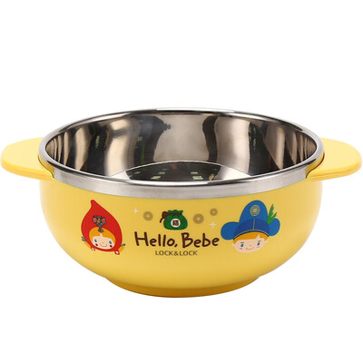 

Lock & Lock HelloBeBe Childrens Bowl Imported Stainless Steel Cutlery Cartoon Soup Bowl Baby Rice Bowl Ear Bowl 270ml LBB488