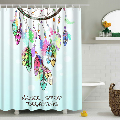 

SPA Waterproof Shower Curtain Digital Colorful A Printing Bathroom Decoration With Hooks High-quality