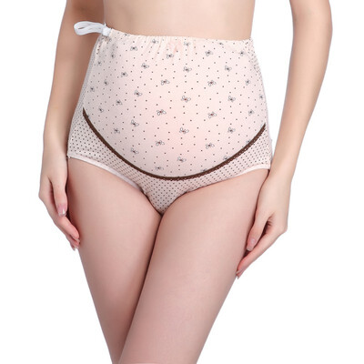 

Pregnant Women Maternity Breathable Panties Dots Print Adjustable Briefs For Pregnancy Underwear Lingerie High Quality
