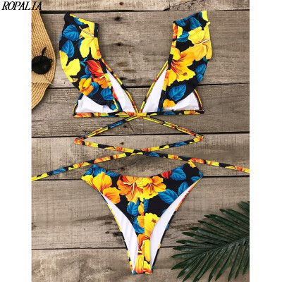 

Womens High Cut Colorful Printed Push Up Padded Brief Sets Two-Piece Polyester Intimates Set