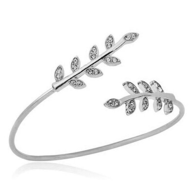 

Girls Crystal Leaf Charm Bracelet Bangle Silver Gold Bracelet
