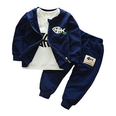 

3pcsset Autumn Kids Clothes for Boys Baby Boy Cotton Long Sleeve Stripe T-shirt TopsHooded Vest SweatshirtTrousers Outfits