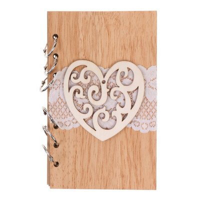 

Happy Wedding Wooden Notebook Couple Notebook Lasercut Wood Journal Wedding Decoration Party Christmas Crafts Decorative