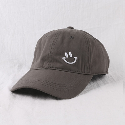 

Ins Hat Women FallWinter Cute Smiley Embroidered Baseball Hat Korean Simple Joker Student New Cap Male