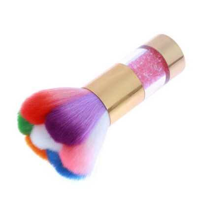 

Nylon Bristles Acrylic Rhinestones Copper Tube Handle Colorful Cleaning Brush Blush Brush