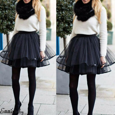 

Women Tutu Tulle A line Skirt Short Prom Party above Knee Length Petticoat Dress