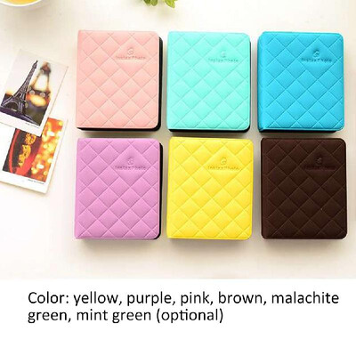 

Standard 3in Centerfold Photo Album Card Bag PU 36 Pockets Albums Photos Storage Case Macaron Memory Souvenir