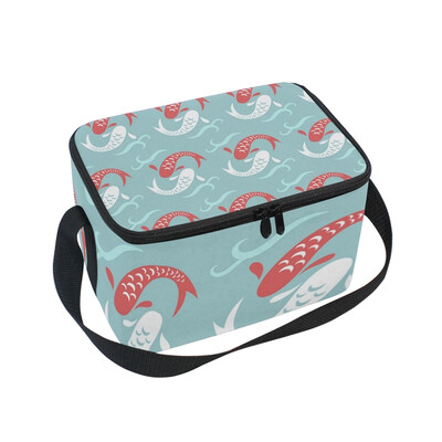 

ALAZA Insulated Lunch Box Lucky Carp Lunch Bag for Men Women Portable Tote Bag Cooler Bag