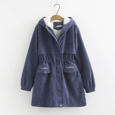 

Tailored Women Winter Warm Coat Solid Hooded Thick Warm Loose Jacket Long Overcoat