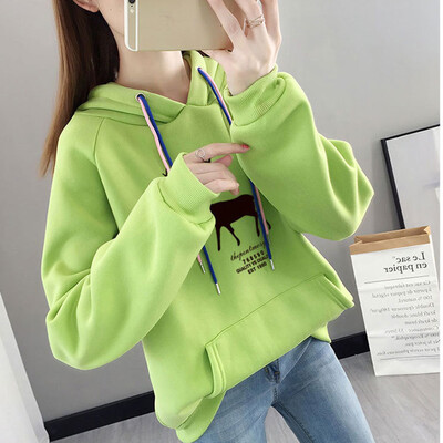 

Tailored Womens Looser Print Letter Thickening Hoodie Sweatershirt Women Tops Blouse