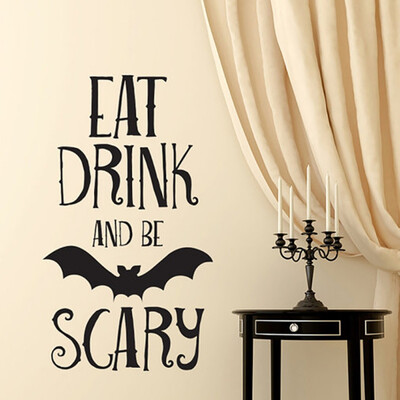 

Happy Halloween Witch Bats Wall Sticker Window Home Decoration Decal Decor Halloween Gifts for Children 2017 Newest