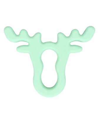 

2020 Hot Soft Material Deer Cartoon Animal Silicone Baby Moose Head Shape Teether Necklace Chew Teething Toy