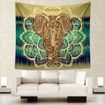 

Boho Wall Carpet Elephant Tapestry Indian Colored Printed Decorative Tapestry Mandala 130cmx150cm 153cmx203cm Hot Sale