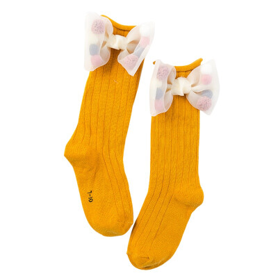 

Girls Socks Toddlers Christmas Girls Big Bow Knee High Long Soft Cotton Lace baby Socks Kids knee socks girl