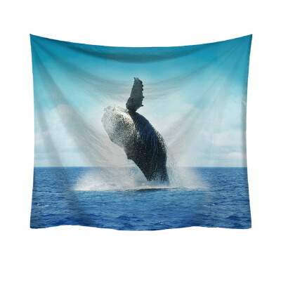 

Toponeto Fashion Tapestry Marine Whale Pattern Fresh Style Decorative Tapestry Home Decor