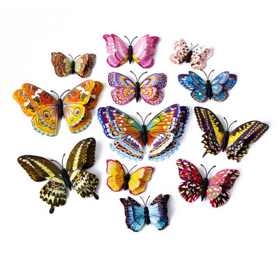 

Glowing Double Layer Butterfly Wall Sticker Magnetic PVC Luminous 3D Butterfly Kid Room Artificial Decor Magnetic Fridge Sticker