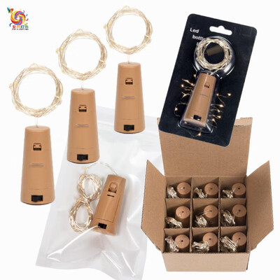 

Led cork battery box light string AG13 colorful Christmas decoration lights four color copper wire lights red wine cork lights Yel