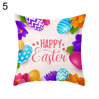 

Easter Flower Egg Rabbit Throw Pillow Case Home Car Decor Sofa Bed Cushion Cover