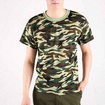 

Men Women Camouflage Short Sleeve O-Neck Tops T-Shirts Sports Outdoor Tee Shirts