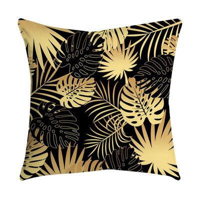 

〖Follure〗Rose Black Gold Cushion Cover Square Pillowcase Home Decoratio