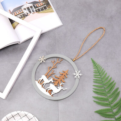 

〖Follure〗Snowflake Wood Embellishments Rustic Christmas Tree Hanging Ornament Decor