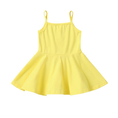 

Colorful Baby Girls Dress Solid Color Strap Kids Dress For Girls Clothes Summer Cotton Kids Toddler Sleeveless Sundress
