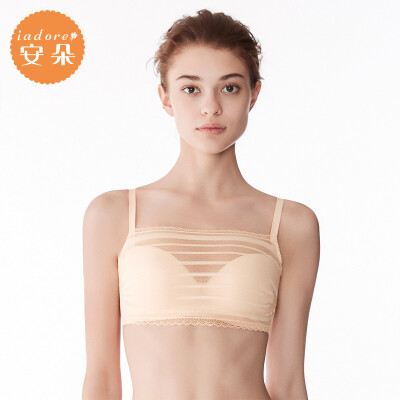 

Embrys Ando tube top underwear anti-light gathering gathered chest female sense lace bra summer HB0125U skin color SKN 70B