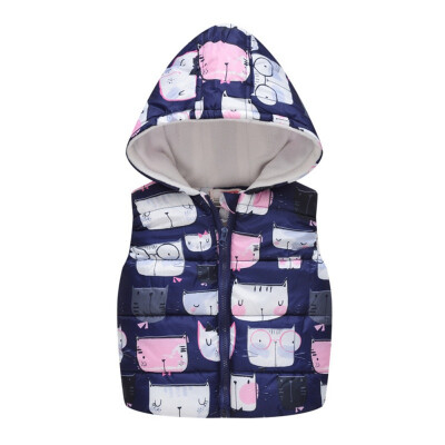 

Autumn Winter Vest Baby Boy Girl Print Wearing Vest Children Cotton Warm Outwear Coat Children Clothes