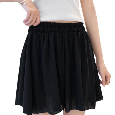 

Women Solid Color Casual Wide Leg High Waist Summer Loose Chiffon Thin Section Slim Casual Shorts