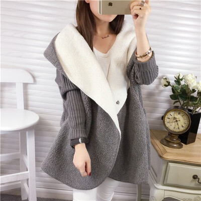 

2018 sweater autumn winter clothing new large size thick lamb warm long cardigan womens coat wholesale