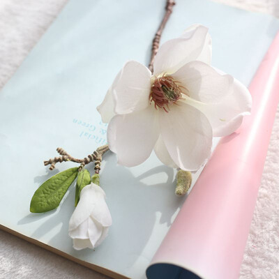 

Gobestart Artificial Fake Flowers Leaf Magnolia Floral Wedding Bouquet Party Home Decor