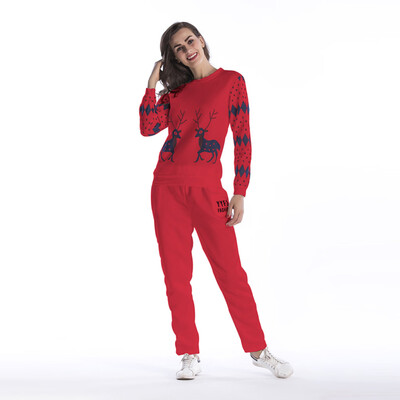 

Toponeto Womens O-neck Long Sleeve Pullover Print Sports Suit Sweatshirt Blouse And Pant