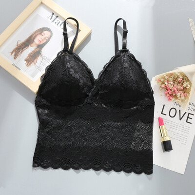 

Women Lace Anti-Exposure Bottoming Beauty Back Solid Color Embroidery Triangle Cup Bra