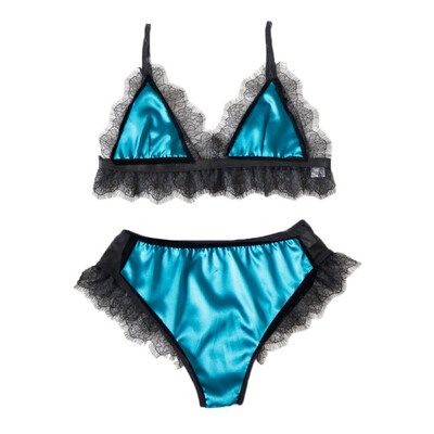 

Summer Sexy Lingerie Set Fashion Deep V-neck Three-point Satin Stitching Sexy Lingerie Super Sexy Couple Sexy Suit