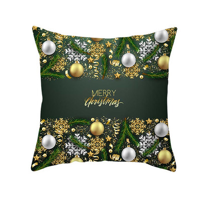 

Tailored Christmas Pillow Case Glitter Polyester Sofa Throw Cushion Cover Home Decor