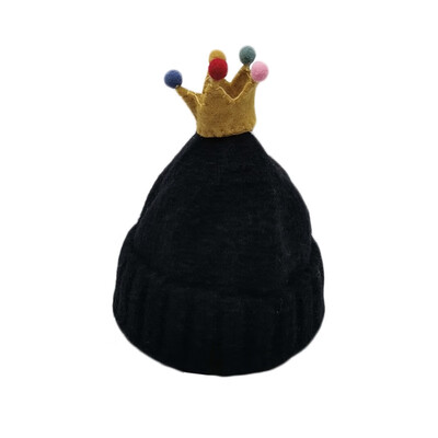 

Boys Girls Cute Autumn Winter Warm Kids Baby Crown Design Hats Wool Hemming Caps