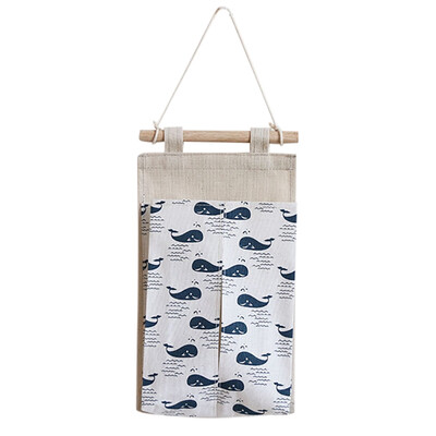 

Bathroom Wall Mounted Hanging Storage Bag Linen Fabric Convenient Hanging Pocket Tissue Case Storage Organizer