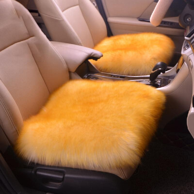 

Car Seat Pad Vehicle Universal Wool Small Square Cushion without Backrest Autumn Winter Keeping Warm Thickening Style Grey