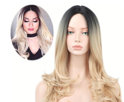 

Fashionable female European&American wig long hair rose net dyed false head cover