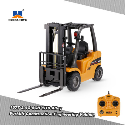 

HUI NA TOYS 1577 24G 8CH 110 Alloy Forklift Construction Engineering Vehicle RC Car Toy Gift