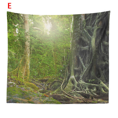 

Toponeto Misty Forest Tapestry Wall Hanging Nature Landscape Tapestry Sunshine Through Tree Tapestries For Bedroom Living Room