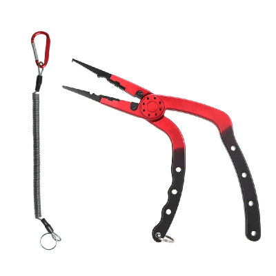 

Aluminum Alloy Fishing Plier Airbrush Fish Grabber Controller with Elastic Lanyard Protective Sheath Fishing Tools