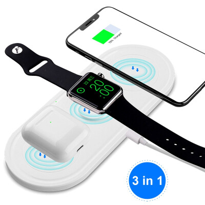 

Hot 3 In 1 Wireless Charger Station Compatible With Apple Watch AirPods Pro 10W Qi Fast Charging IPhone 11 Pro Max  XR