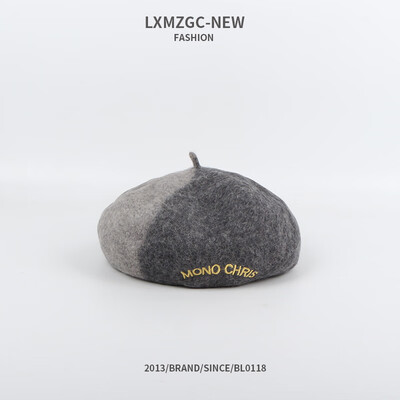 

Lady Hat New Coloured Korean Beret Embroidered Pumpkin Hat Japanese Retro Artist Hat Factory Wholesale