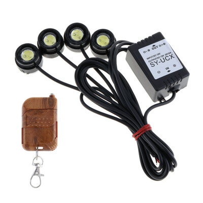 

4pcs Set 15W Strobe Flash Angel Eye LED Car Light Lamps Flashing Remote Control